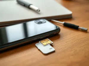 Mężczyzna pracujący przy laptopie w nowoczesnym biurze, korzystający z cyfrowego panelu zarządzania kontem.