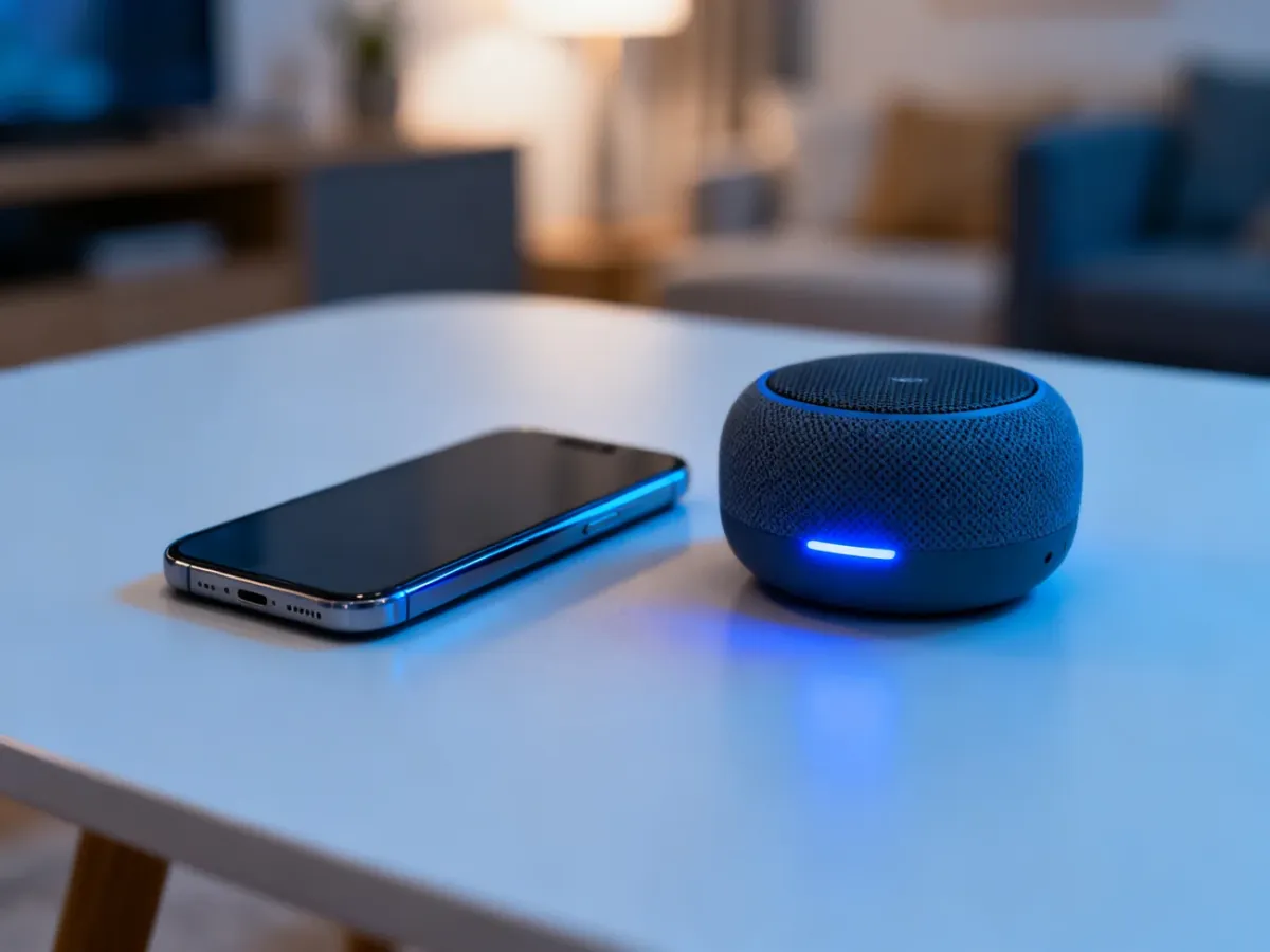 Smartfon i głośnik Bluetooth ustawione blisko siebie podczas parowania